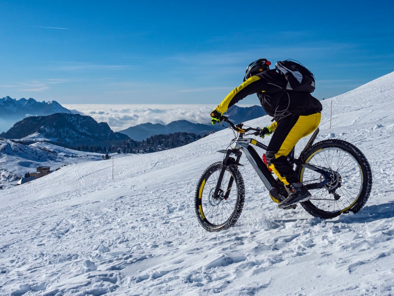 VTT descente neige
