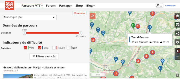 filtre parcours vtt facile utagawa